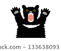 Illustration of a black bear raising its hand, white background Illustration of a black bear raising its hand, white background 133638093
