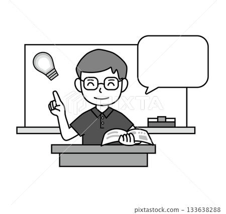 Male teacher explaining speech bubble 133638288