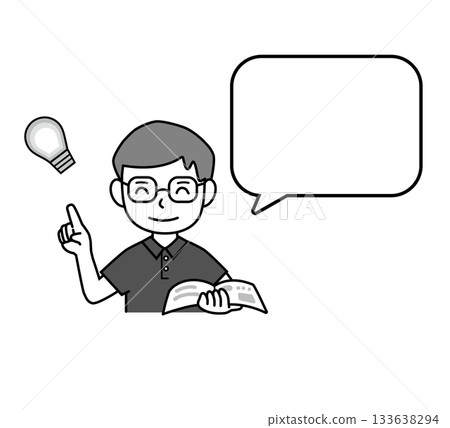 Male teacher explaining speech bubble Male teacher explaining speech bubble 133638294