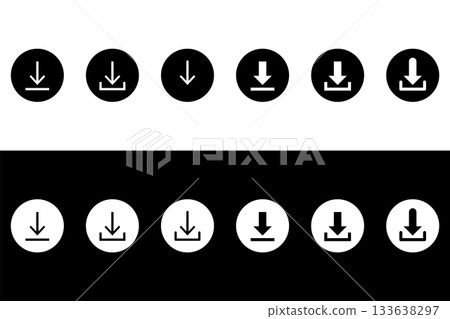Download Icon Button Set (Black/White Invert) - UI/UX and Saving Data. 133638297