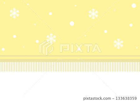 一條帶有淡黃色雪花狀流蘇的橫幅 一條帶有淡黃色雪花狀流蘇的橫幅 133638359