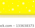 A banner with bright yellow snowflake fringe 133638373