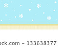 A light blue banner with snowflake fringe 133638377