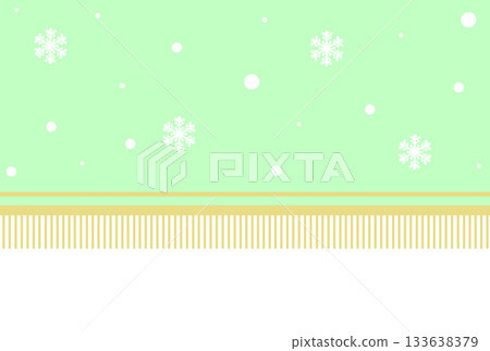 A light green banner with snowflake fringe 133638379