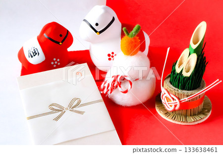 New Year's decorations and New Year's gift bags New Year's decorations and New Year's gift bags 133638461