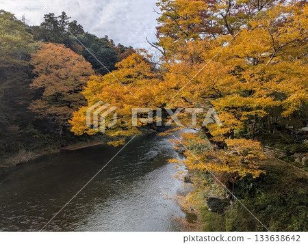 禦岳峽谷的秋葉(日本百大名水之一) 禦岳峽谷的秋葉(日本百大名水之一) 133638642