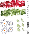 Kochia flower and leaf vector illustration set 133638726