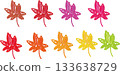 Simple hand-drawn illustration of autumn leaves 133638729
