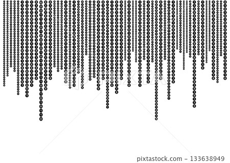 Binary Code Zero One Pattern with Falling Circles Matrix Digital Art with binary code. 133638949