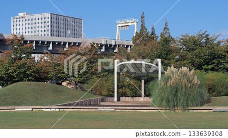 可以看到建築物的公園 可以看到建築物的公園 133639308