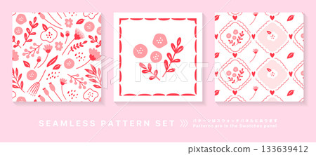 Loose floral seamless pattern material set_1 133639412