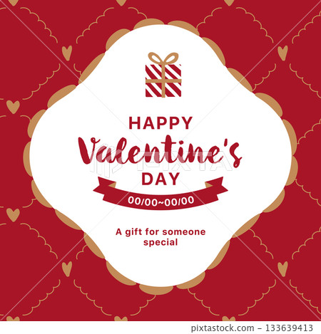 Red Valentine's Day banner template 133639413