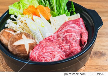 Assorted sukiyaki ingredients Assorted sukiyaki ingredients 133639568