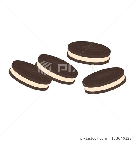 Flat Lay of Chocolate Cream Cookies oreo 133640125