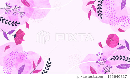 春風拂面,花草繁茂,背景框,春季自然花卉水彩插畫框 春風拂面,花草繁茂,背景框,春季自然花卉水彩插畫框 133640817