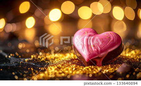 Melting heart-shaped chocolates for Valentine's Day - A luxurious treat for adults 133640894