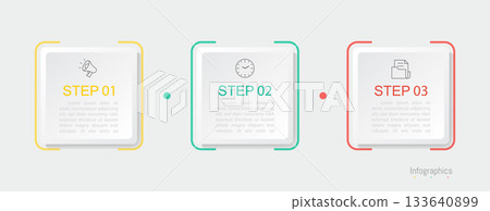 Infographic 3 options design elements for your business data. Vector Illustration. 133640899