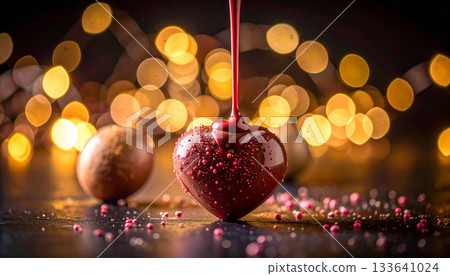 Melting heart-shaped chocolates for Valentine's Day - A luxurious treat for adults Melting heart-shaped chocolates for Valentine's Day - A luxurious treat for adults 133641024