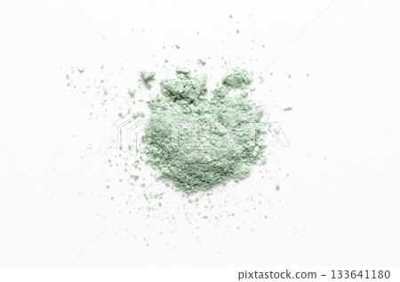 A sample of dry cosmetic clay for a skin mask. White background 133641180