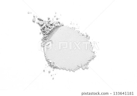 A sample of dry cosmetic clay for a skin mask. White background 133641181