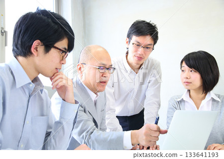 Young employees and managers holding a planning meeting at the company Young employees and managers holding a planning meeting at the company 133641193