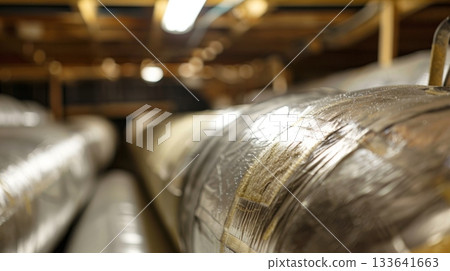 Flexible fiberglass insulation is stretched and molded to fit precisely around pipes and other obstructions ensuring a seamless and wellinsulated space 133641663