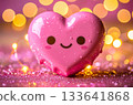 Cute smiling heart-shaped chocolates for Valentine's Day 133641868