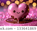 Cute smiling heart-shaped chocolates for Valentine's Day 133641869