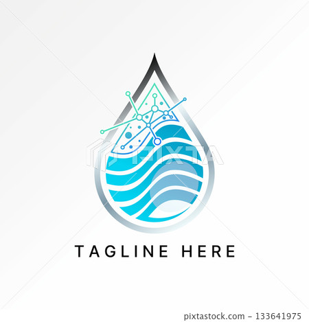 Water drop dot tech with wave pattern developer nature energy business liquid logo design graphic concept creative premium vector stock image top sell Water drop dot tech with wave pattern developer nature energy business liquid logo design graphic concept creative premium vector stock image top sell 133641975
