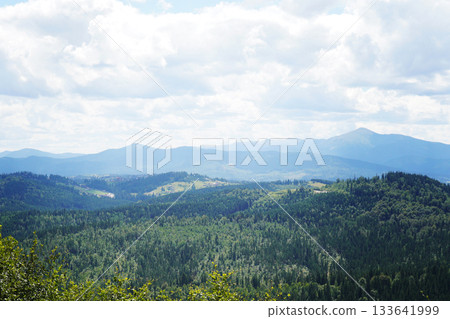 View of the mountains of the Ukrainian Carpathians 133641999
