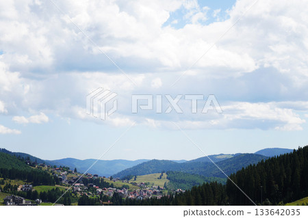 Center of the ski resort Bukovel. Summer holidays in the Carpathian mountains Center of the ski resort Bukovel. Summer holidays in the Carpathian mountains 133642035