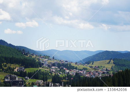 Center of the ski resort Bukovel. Summer holidays in the Carpathian mountains Center of the ski resort Bukovel. Summer holidays in the Carpathian mountains 133642036