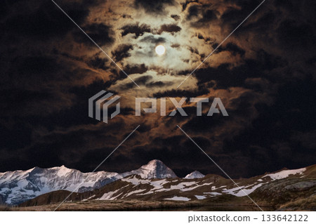 snow covered mountain snowy mountain landscape 133642122