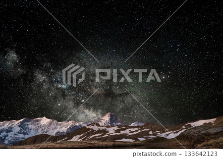 snow covered mountain snowy mountain landscape 133642123