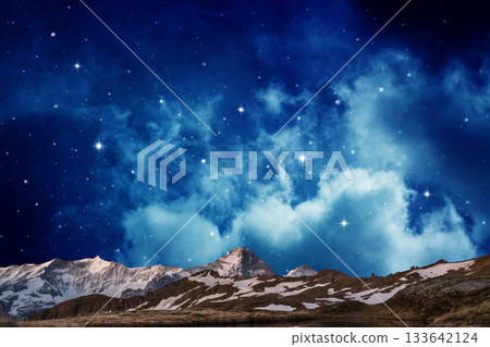 snow covered mountain snowy mountain landscape 133642124
