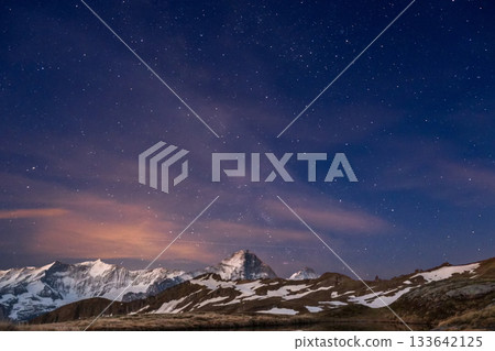 snow covered mountain snowy mountain landscape snow covered mountain snowy mountain landscape 133642125