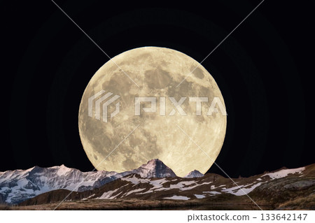 snow covered mountain snowy mountain landscape 133642147