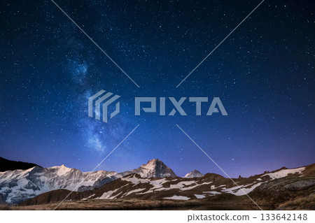 snow covered mountain snowy mountain landscape 133642148