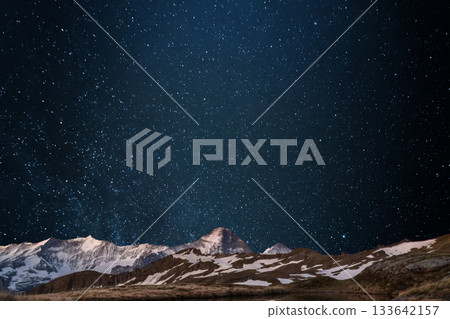 snow covered mountain snowy mountain landscape 133642157