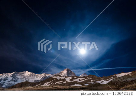 snow covered mountain snowy mountain landscape 133642158
