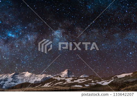 snow covered mountain snowy mountain landscape 133642207
