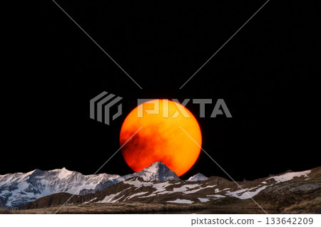 snow covered mountain snowy mountain landscape 133642209