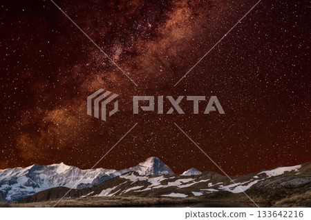 snow covered mountain snowy mountain landscape 133642216