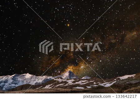 snow covered mountain snowy mountain landscape snow covered mountain snowy mountain landscape 133642217