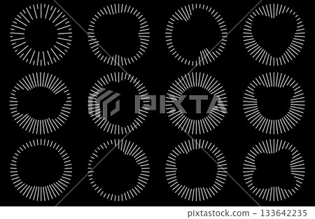 Sound, voice, music, audio, etc. waveform inner set white line 133642235