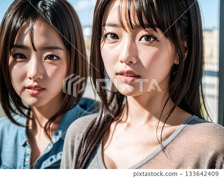 休閒服裝的女性 133642409