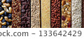 A detailed view of the recommended daily values for sugars on a buckwheat snack bar packaging 133642429