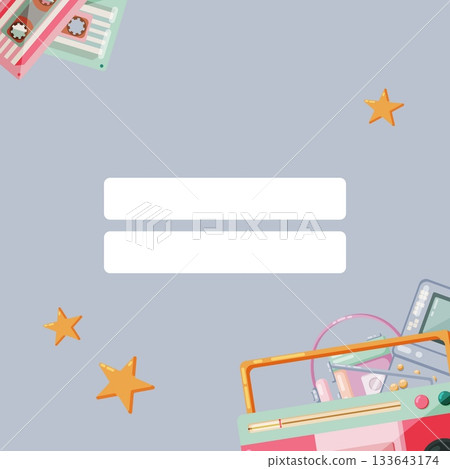 Square social media template with retro text area Square social media template with retro text area 133643174