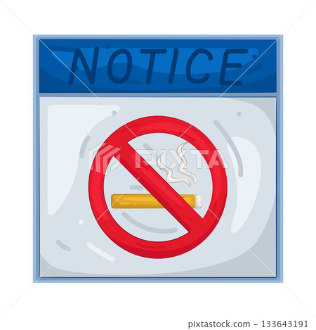 Illustration of no smoking notice  133643191