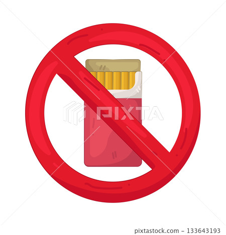 Illustration of no cigarette  133643193